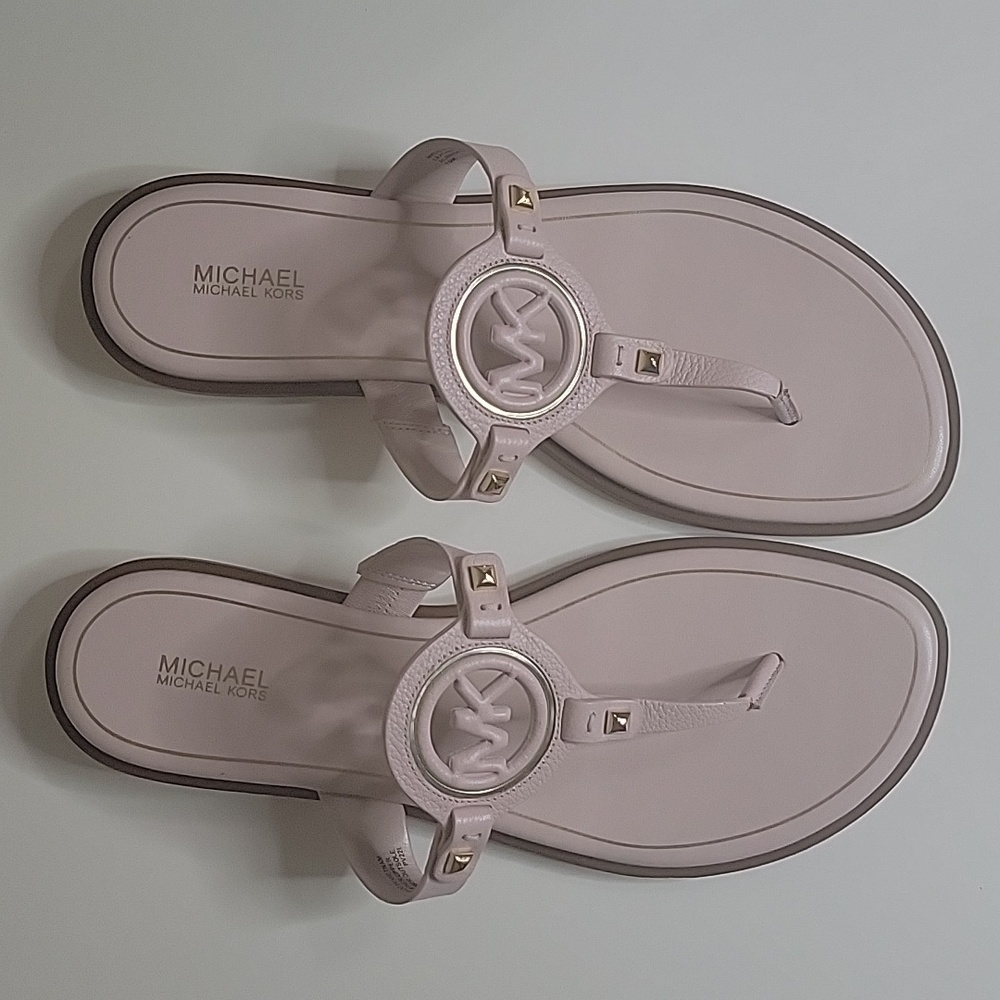 Michael Kors Aubrey Blush Pink Thong Slide Sandals